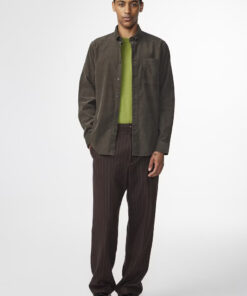 NN.07 Arne Baby cord Shirt Dark Army