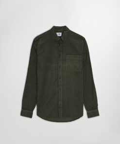 NN.07 Arne Baby cord Shirt Dark Army