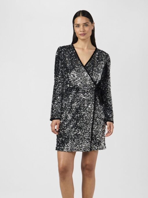 Yaselle Wrap Dress Silver