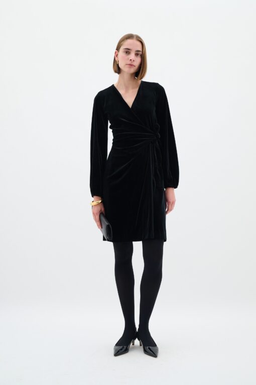 InWear Brynn Goriel Velour Wrap Dress Black