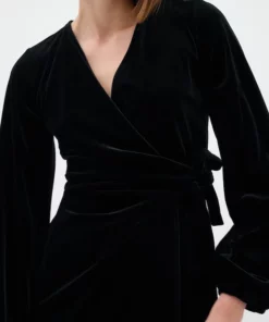 InWear Brynn Goriel Velour Wrap Dress Black
