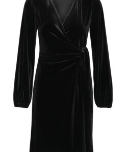 InWear Brynn Goriel Velour Wrap Dress Black