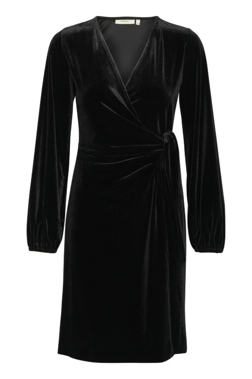 InWear Brynn Goriel Velour Wrap Dress Black