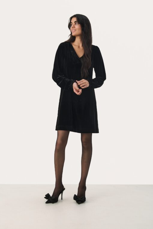 Part Two Madi Velvet Dress Black