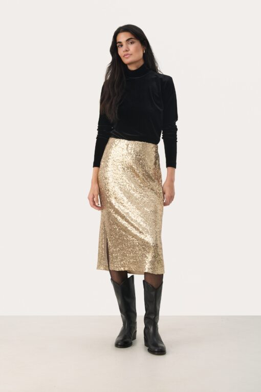 Part Two Teffania Skirt Gold