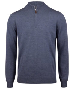 Stenströms Blue Merino Wool Half Zip