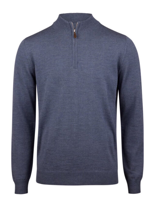Stenströms Blue Merino Wool Half Zip