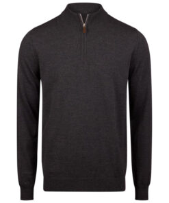 Stenströms Dark Grey Merino Wool Half Zip