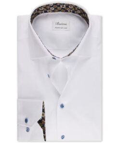 Stenströms White Contrast Twill Shirt