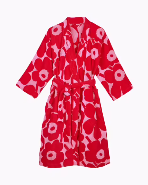 Marimekko Unikko Bathrobe Red