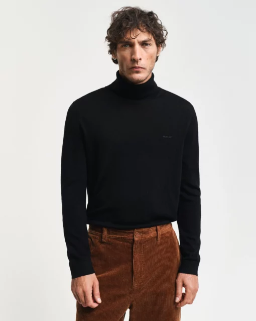 Gant Woman Wide Ribbed Wool Jumper Caramel Beige