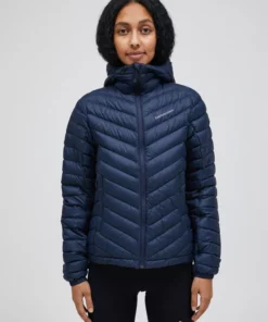 Peak Performance Frost Down Hood Jacket Women Blue Shadow