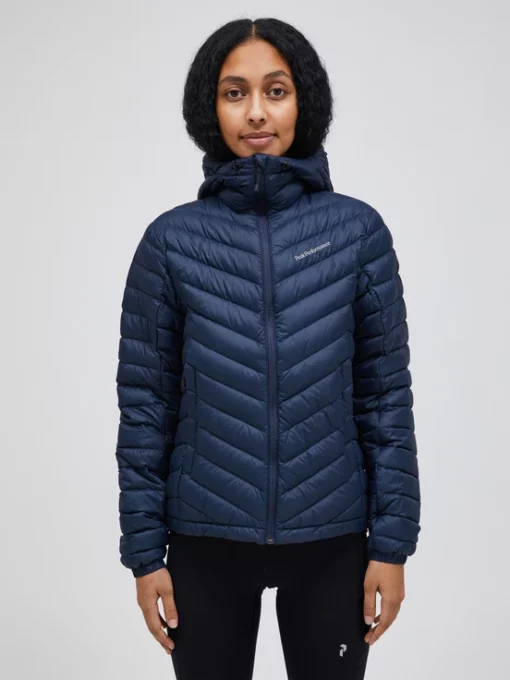 Peak Performance Frost Down Hood Jacket Women Blue Shadow
