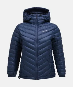 Peak Performance Frost Down Hood Jacket Women Blue Shadow