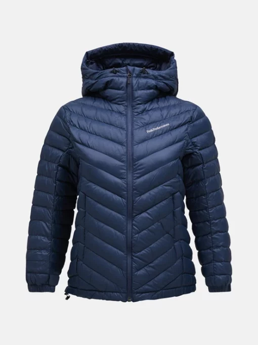 Peak Performance Frost Down Hood Jacket Women Blue Shadow