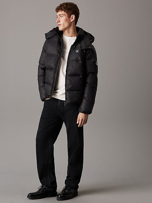 Calvin Klein Hooded Down Puffer Jacket Black