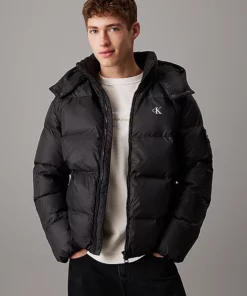 Calvin Klein Hooded Down Puffer Jacket Black