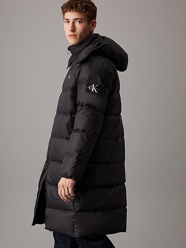 Calvin Klein Long Hooded Puffer Coat Black Calvin Klein Long Hooded Puffer Coat Black
