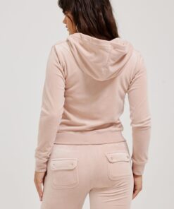 Juicy Couture Classic Velour Robertson Zip Hoodie Rose Dust