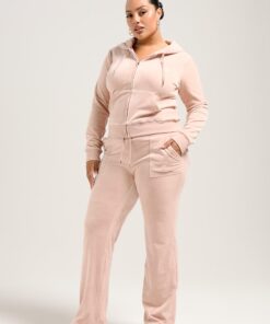 Juicy Couture Classic Velour Robertson Zip Hoodie Rose Dust