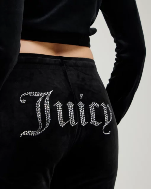 Juicy Couture Classic Velour Tina Track Pants Black