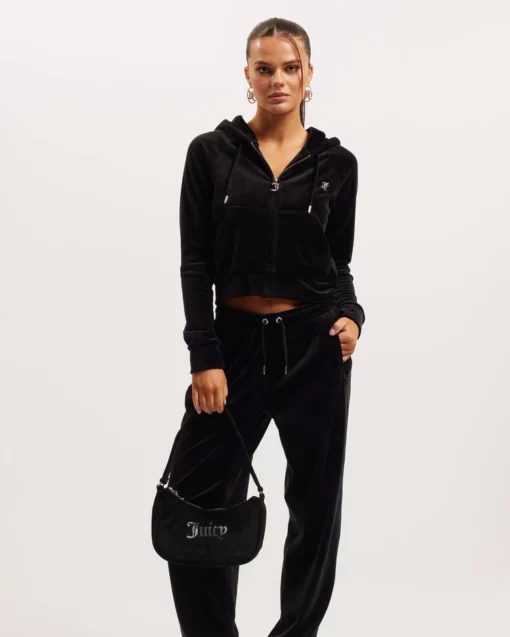 Juicy Couture Classic Velour Madison Hoodie Black