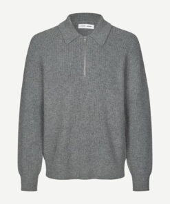 Samsøe Samsøe Saisaks HZ Polo Sweater Dark Grey Melange