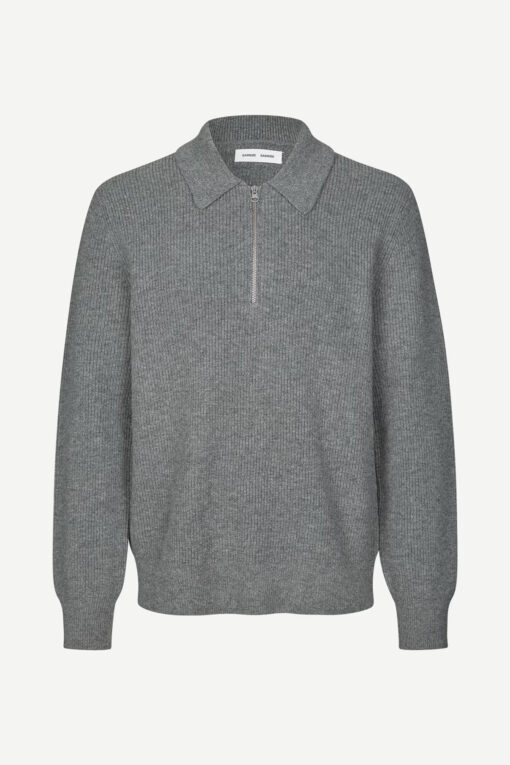 Samsøe Samsøe Saisaks HZ Polo Sweater Dark Grey Melange
