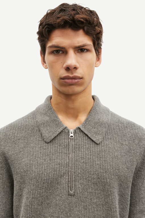 Samsøe Samsøe Saisaks HZ Polo Sweater Dark Grey Melange
