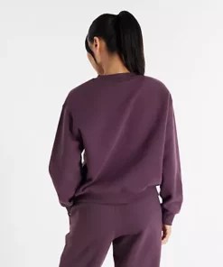 New Balance Graphic Fleece Crew Plum Brown