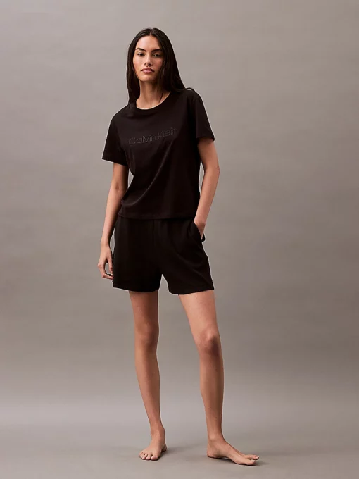 Calvin Klein Pyjama Top - Pure Cotton Black