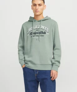 Jack & Jones Logo Sweat Hood Iceberg Green