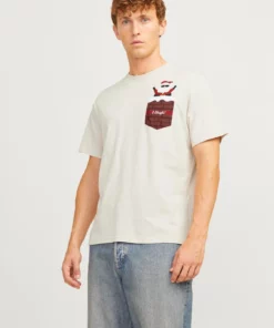 Jack & Jones Xmas Pocket Tee Moonbeam