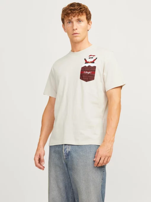 Jack & Jones Xmas Pocket Tee Moonbeam