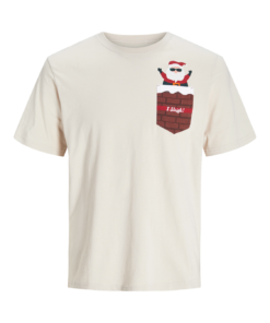 Jack & Jones Xmas Pocket Tee Moonbeam