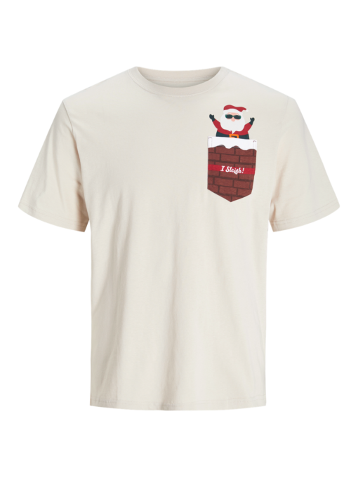 Jack & Jones Xmas Pocket Tee Moonbeam