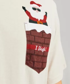 Jack & Jones Xmas Pocket Tee Moonbeam