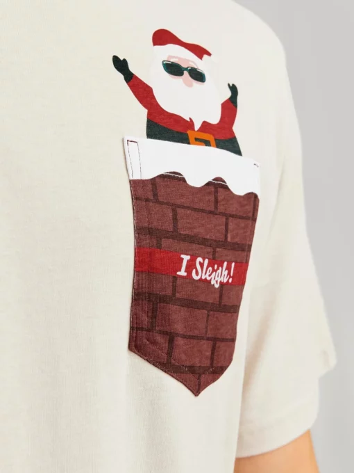 Jack & Jones Xmas Pocket Tee Moonbeam