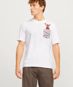 Jack & Jones Xmas Pocket Tee Bright White