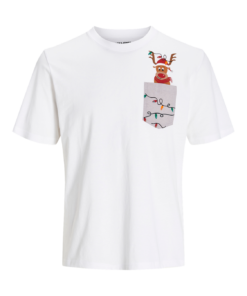 Jack & Jones Xmas Pocket Tee Bright White