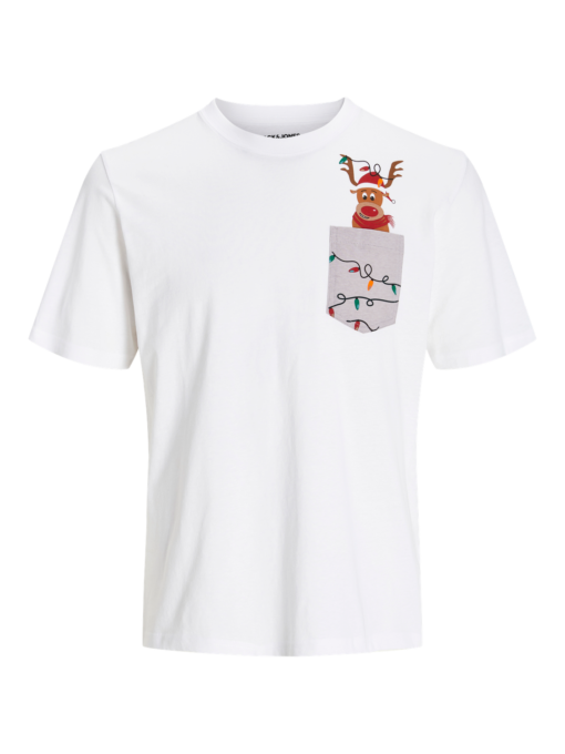 Jack & Jones Xmas Pocket Tee Bright White