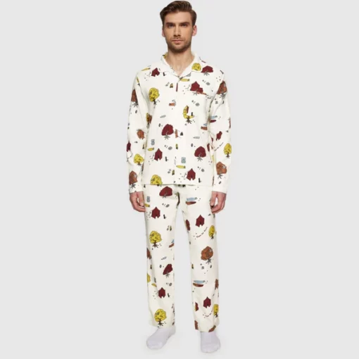Knowledge Cotton Apparel Trees Yes Please Pyjama Set White