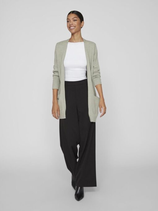 Vila Ril Open Cardigan Oil Green