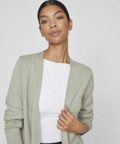 Vila Ril Open Cardigan Oil Green