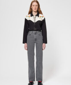 Nudie Jeans Daisy Western Cotton Shirt Black