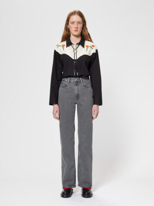 Nudie Jeans Daisy Western Cotton Shirt Black