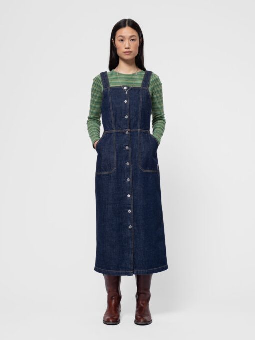 Nudie Jeans Mona Denim Dress 40s Redcast Dark Blue