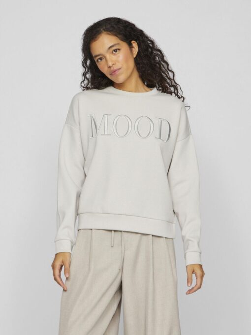 Vila Reflect Emb Lumi Sweatshirt Glacier Gray