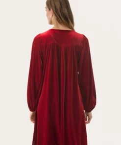 Part Two Madi Velvet Dress Rhythmic Red