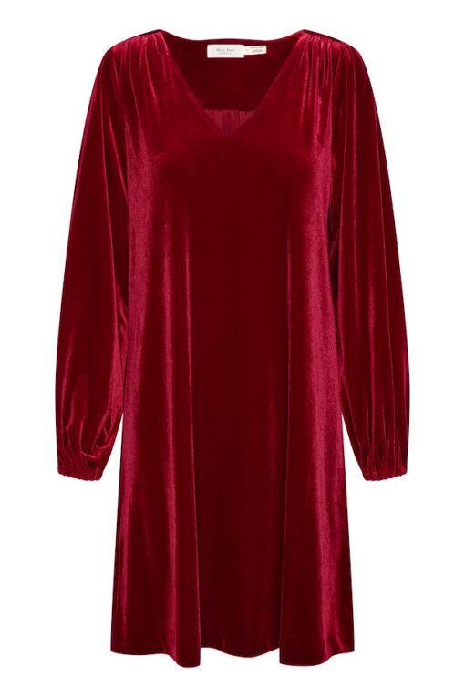 Part Two Madi Velvet Dress Rhythmic Red